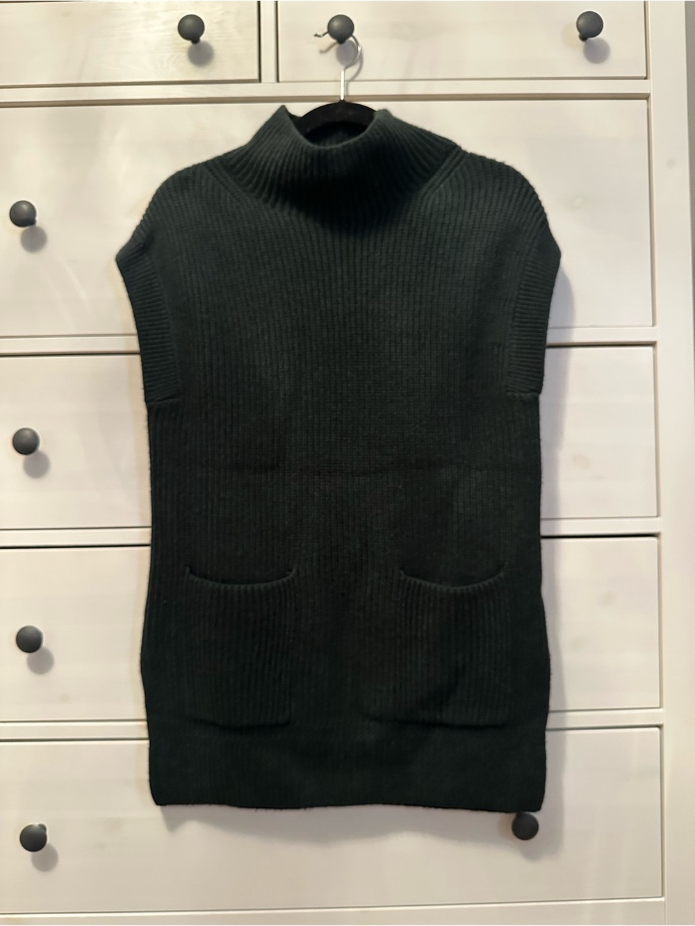 Ribbed Mock Neck Sleeveless Sweater Tunic